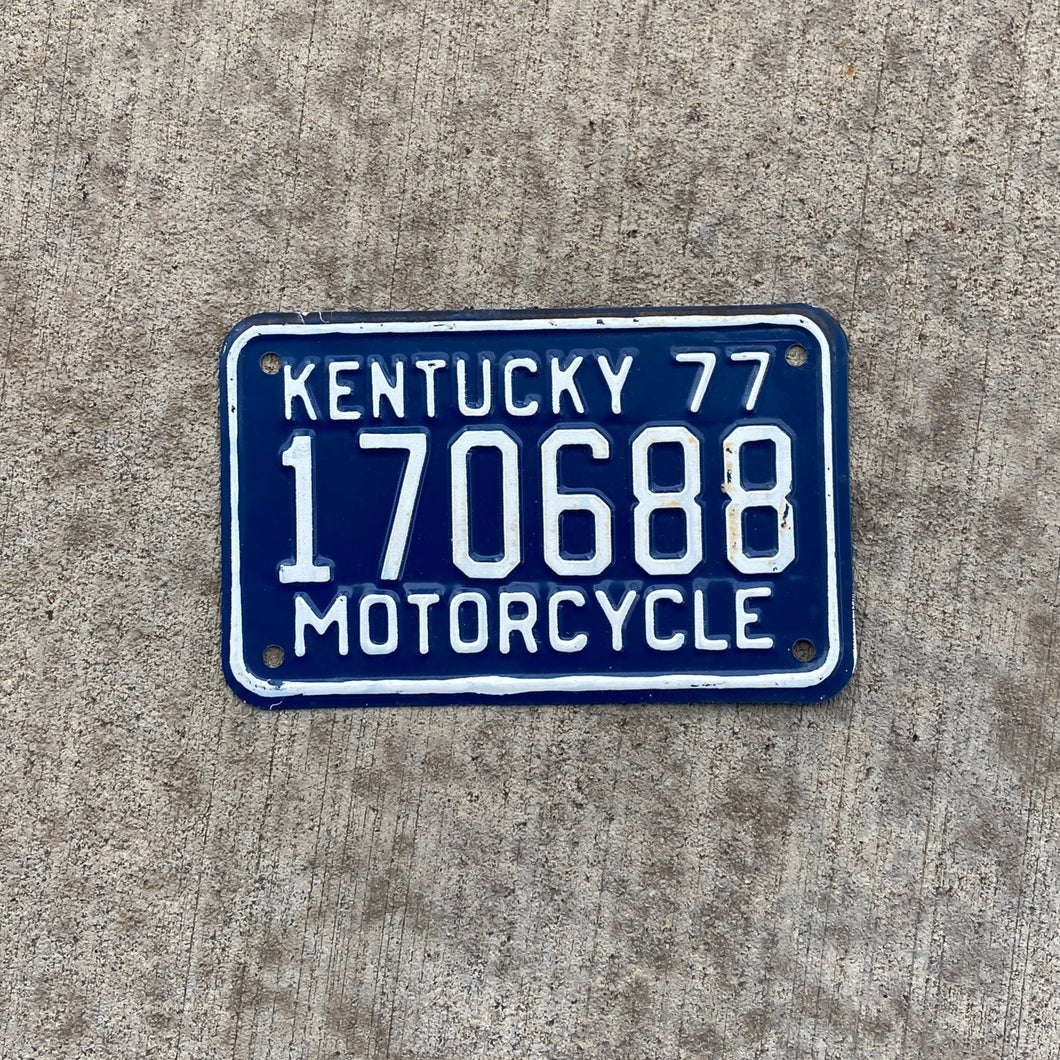 1977 Kentucky Motorcycle License Plate Vintage Wall Decor 170688