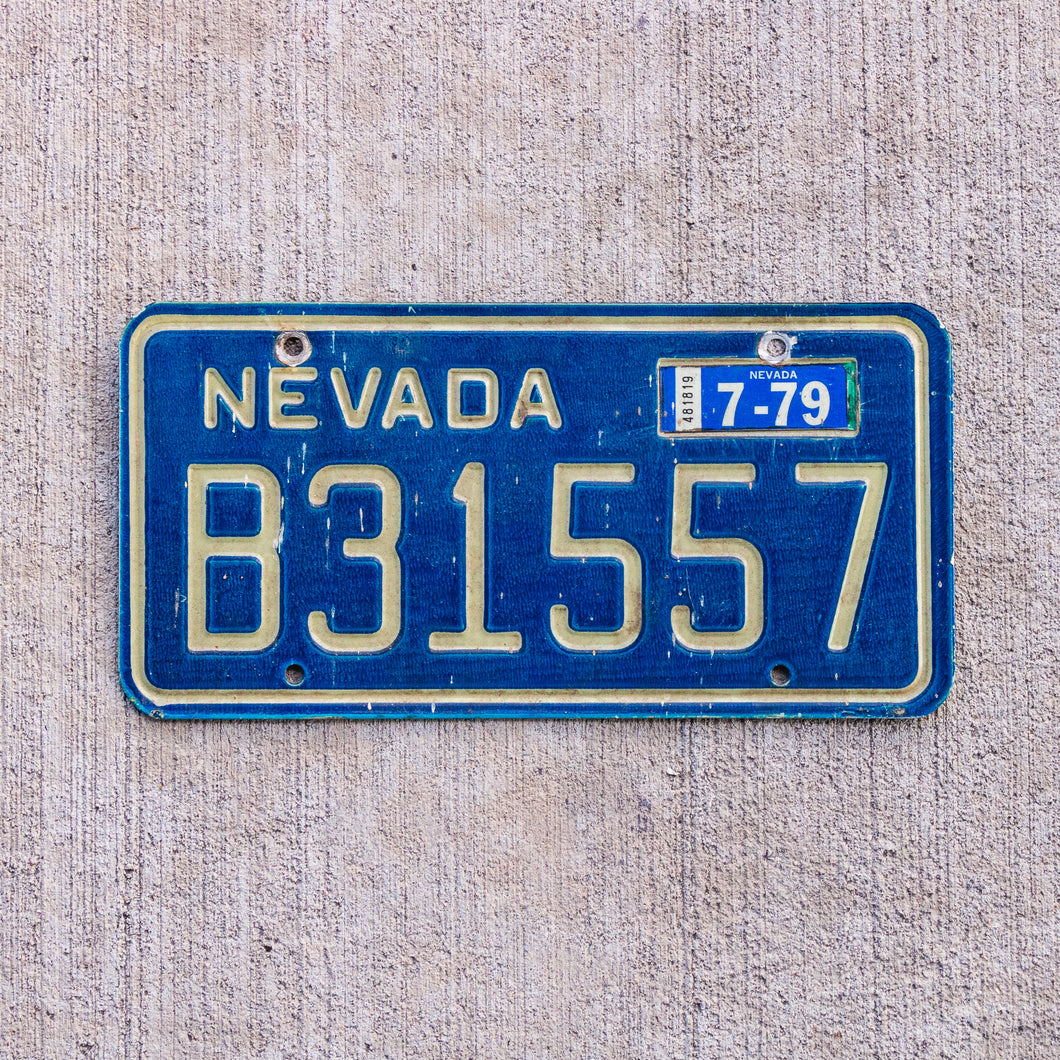 1970 Nevada License Plate Vintage Blue Auto Wall Decor
