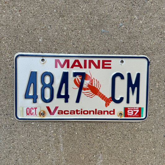 1987 Maine License Plate Vintage Lobster Beach House Decor
