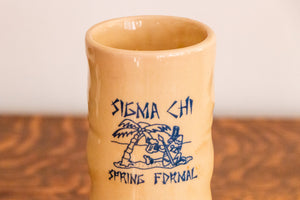 Sigma Chi Tiki Mug Vintage Tropical Fraternity Bar Decor