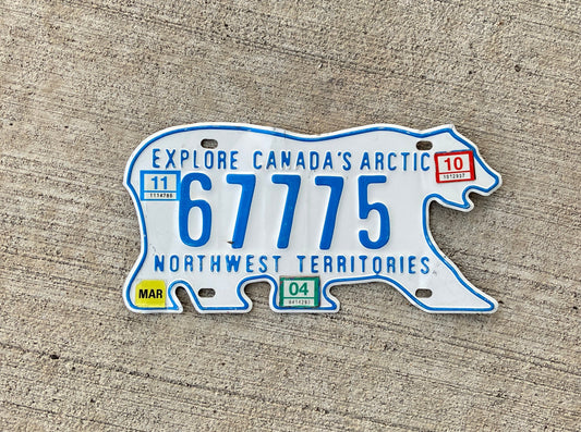 1993 Northwest Territories Bear License Plate Vintage Holiday Wall Decor