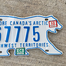 Load image into Gallery viewer, 1993 Northwest Territories Bear License Plate Vintage Holiday Wall Decor

