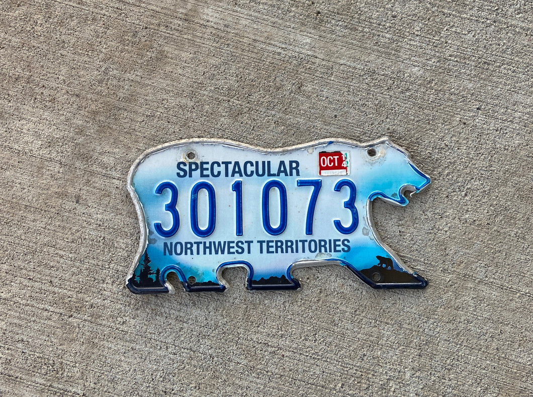 2011 Northwest Territories Bear License Plate Vintage Holiday Wall Decor
