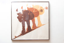 Load image into Gallery viewer, Alpine Skier Serigraph Print by Michael Ponko Vintage Brown Wall Art
