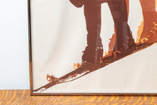 Load image into Gallery viewer, Alpine Skier Serigraph Print by Michael Ponko Vintage Brown Wall Art
