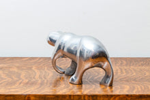 Load image into Gallery viewer, 1970s Chrome Polar Bear Statue Vintage Mid-Century Winter Decor
