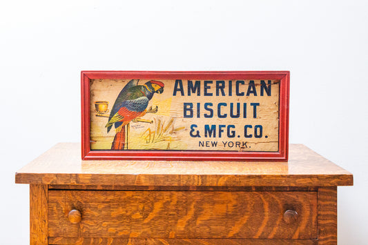 American Biscuit & Mfg Co Sign Vintage Biscuit Shipping Crate