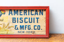 Load image into Gallery viewer, American Biscuit &amp; Mfg Co Sign Vintage Biscuit Shipping Crate
