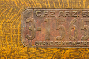 1950 Arizona License Plate Vintage Rusty Grand Canyon State Decor