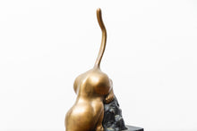 Load image into Gallery viewer, Art Deco Brass Puma Panther Statue - Vintage Home Accent
