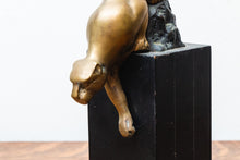 Load image into Gallery viewer, Art Deco Brass Puma Panther Statue - Vintage Home Accent
