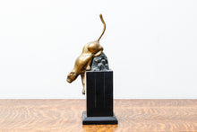 Load image into Gallery viewer, Art Deco Brass Puma Panther Statue - Vintage Home Accent
