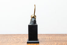 Load image into Gallery viewer, Art Deco Brass Puma Panther Statue - Vintage Home Accent
