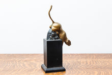 Load image into Gallery viewer, Art Deco Brass Puma Panther Statue - Vintage Home Accent
