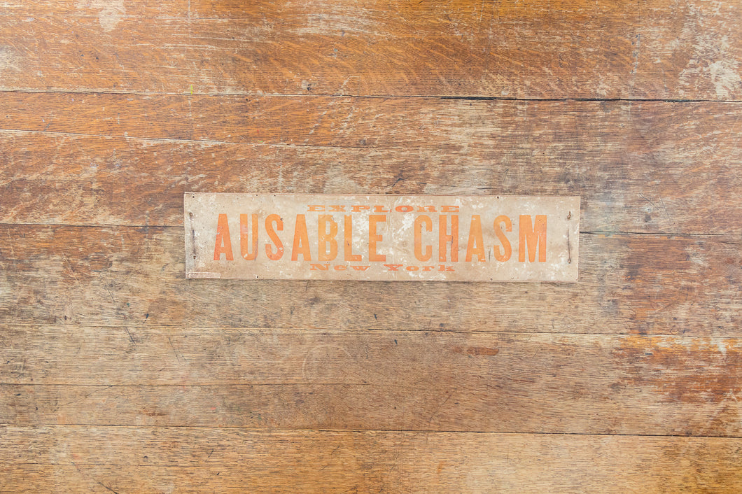 Vintage Ausable Chasm New York Bumper Sign Ephemera
