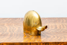 Load image into Gallery viewer, Brass Elephant Bank - Vintage Mid-Century Decor
