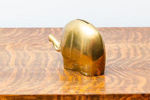Brass Elephant Bank - Vintage Mid-Century Decor