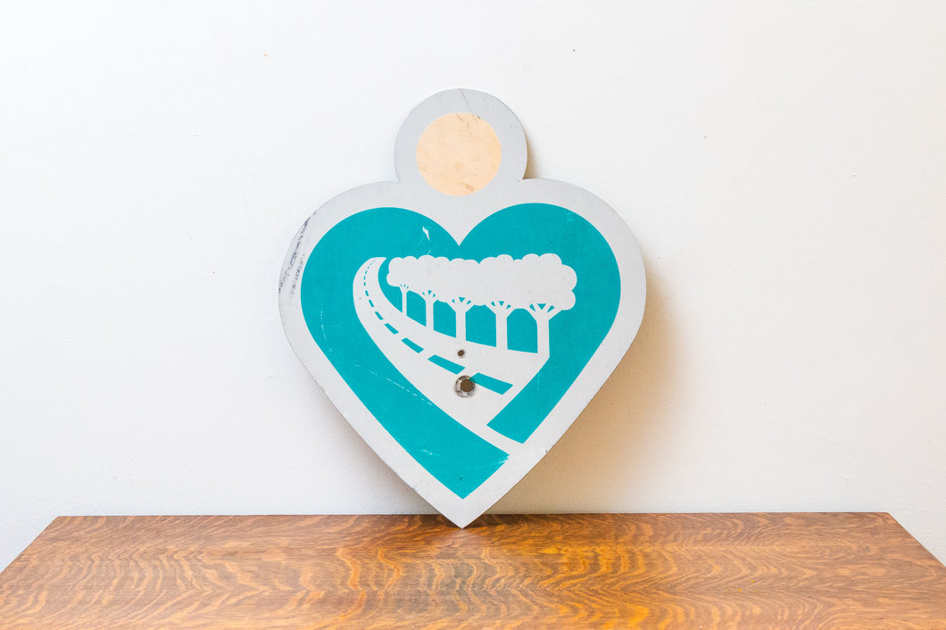 California Adopt a Highway Retired Road Sign Heart Shaped