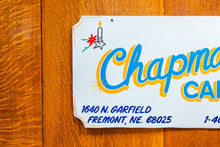 Load image into Gallery viewer, Chapman&#39;s Candles Sign Vintage Hand Painted Metal Wall Decor
