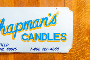 Chapman's Candles Sign Vintage Hand Painted Metal Wall Decor