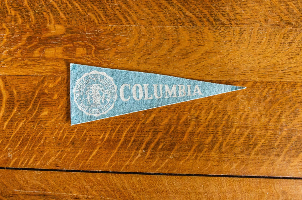 Columbia University Mini Blue Felt Pennant Vintage Dorm Decor