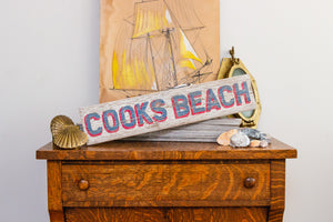 Cooks Beach Cap May New Jersey Vintage Painted Wood Sign