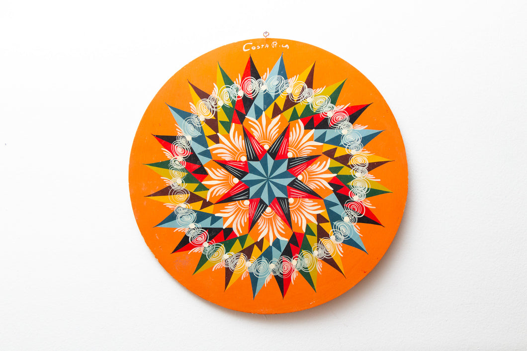 Vintage Costa Rica Mandala Orange Autumn Wall Hanging Decor