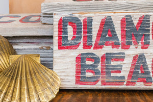Diamond Beach Cap May New Jersey Vintage Painted Wood Sign