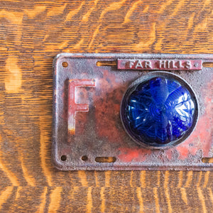 1950s Far Hills New Jersey Fire Truck License Plate with Light