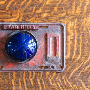 1950s Far Hills New Jersey Fire Truck License Plate with Light