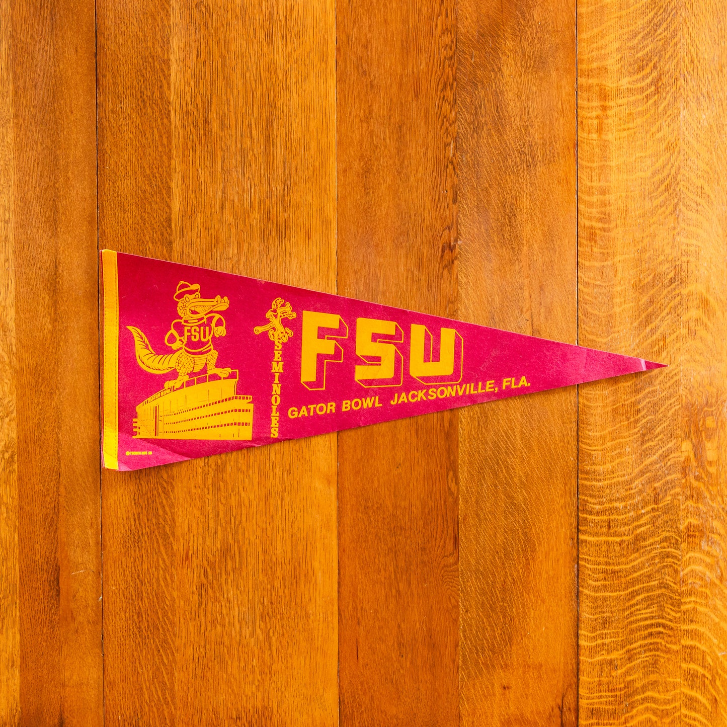 Florida State University Gator Bowl Felt Pennant | Vintage 1982 FSU College Football Wall Decor