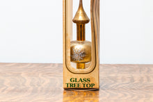 Load image into Gallery viewer, Vintage Gold Glass Christmas Tree Topper with Glitter Snowflake
