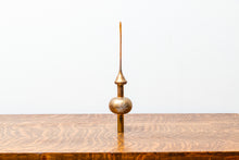 Load image into Gallery viewer, Vintage Gold Glass Christmas Tree Topper with Glitter Snowflake
