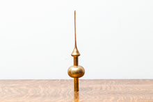 Load image into Gallery viewer, Vintage Gold Glass Christmas Tree Topper with Glitter Snowflake
