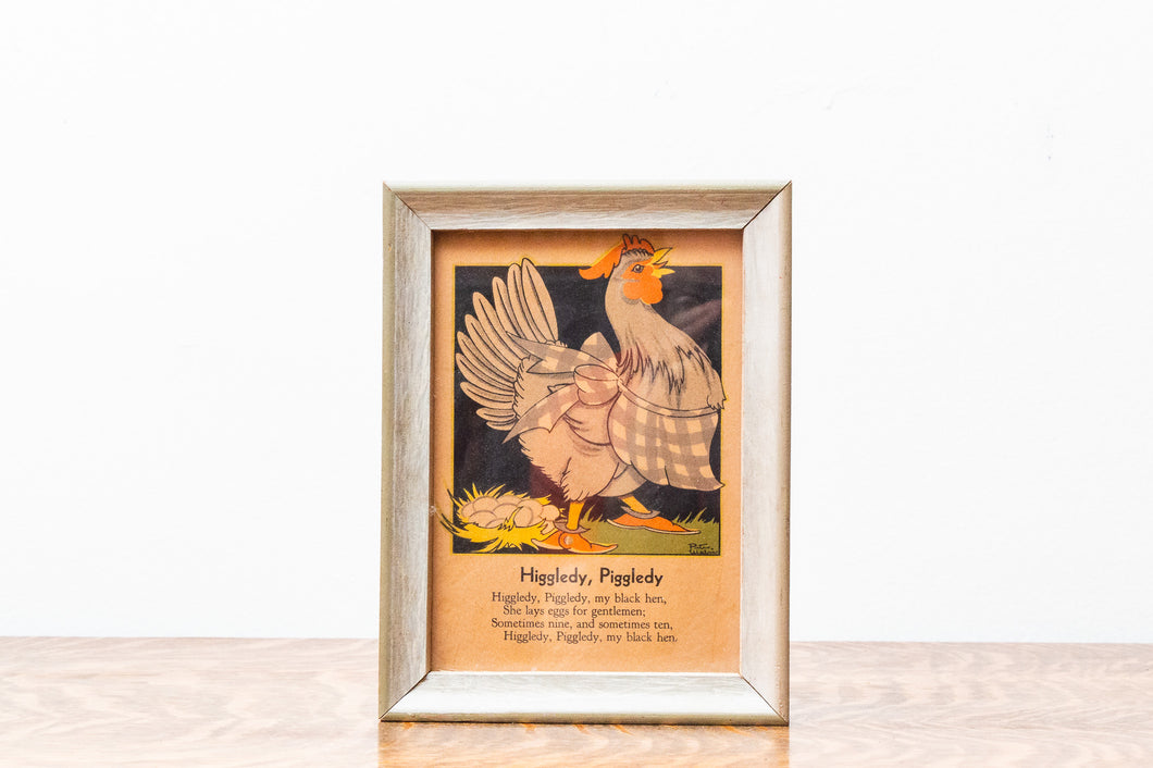 Higgledy Piggledy Vintage Framed Art Nursery Rhyme