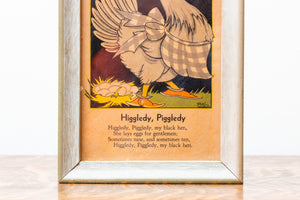 Higgledy Piggledy Vintage Framed Art Nursery Rhyme