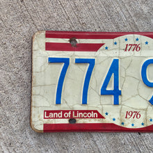 Load image into Gallery viewer, 1976 Illinois License Plate Vintage Red White Blue Decor

