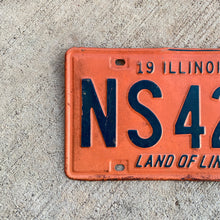 Load image into Gallery viewer, 1969 Illinois License Plate Vintage Orange and Blue Decor
