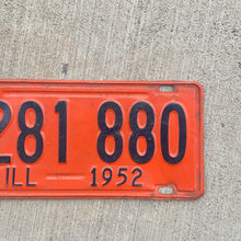 Load image into Gallery viewer, 1952 Illinois License Plate Vintage Orange and Blue Decor 1281 880
