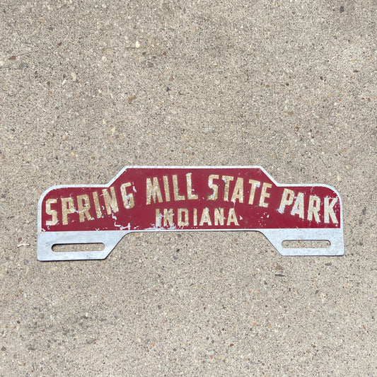 1950s Spring Mill State Park Indiana License Plate Topper Reflective Hoosier