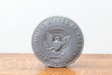 Load image into Gallery viewer, JFK 1964 Half Dollar Vintage Collectible Coin Shaped Bank
