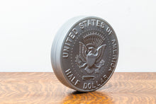 Load image into Gallery viewer, JFK 1964 Half Dollar Vintage Collectible Coin Shaped Bank
