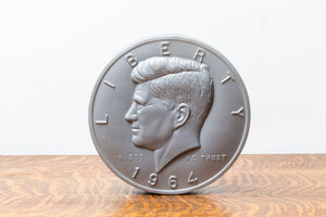 JFK 1964 Half Dollar Vintage Collectible Coin Shaped Bank