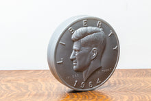 Load image into Gallery viewer, JFK 1964 Half Dollar Vintage Collectible Coin Shaped Bank
