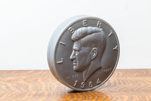 JFK 1964 Half Dollar Vintage Collectible Coin Shaped Bank