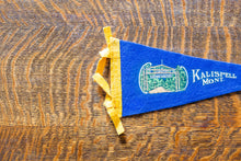 Load image into Gallery viewer, Kalispell Montana Pennant Vintage Small Blue MT Wall Decor

