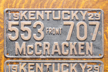 Load image into Gallery viewer, 1929 Kentucky License Plate Pair Vintage YOM DMV Clear
