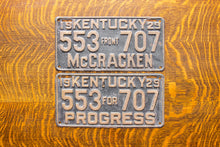 Load image into Gallery viewer, 1929 Kentucky License Plate Pair Vintage YOM DMV Clear

