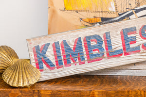 Kimbles Beach Cap May New Jersey Vintage Painted Wood Sign