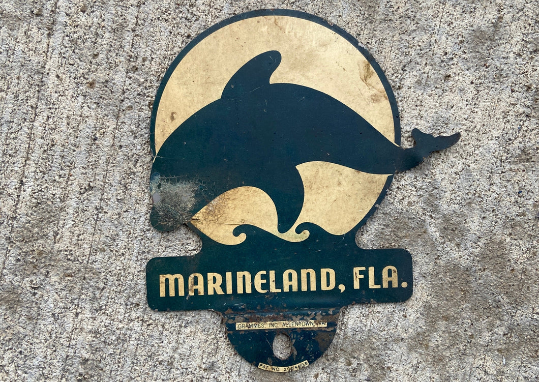 1960s Marineland Florida License Plate Topper Dolphin